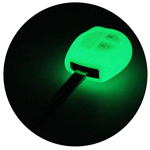 Finest-Folia Coque de cle Sua pour clé de voiture 2 Boutons Silicone Cover Nachtleuchtend