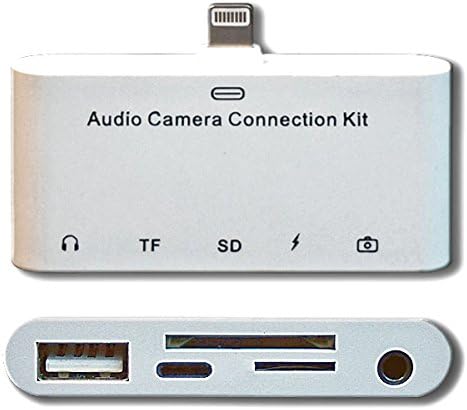 5-in-1 Camera Connection Kit (No need APP) USB Stick, SD, Mini SD SDHC Card Reader 3.5mm audio adapter, charging, USB 2.0 port, Sync &amp; Charge Ports For iphone X /7S/6S/5 iPad,