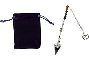 PANDIUI23 Reiki-Kristallspitze, kegelförmiges Steinpendel für Damen und Herren, doppelt spitze Natursteinpendel für Wahrsagerei, Meditation, Vision, Ausgleich (Amethyst)