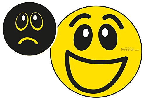 PEESING Pegatina autoadhesiva para inodoro - Calcomania sticker para urinario smiley "carita triste, carita feliz"