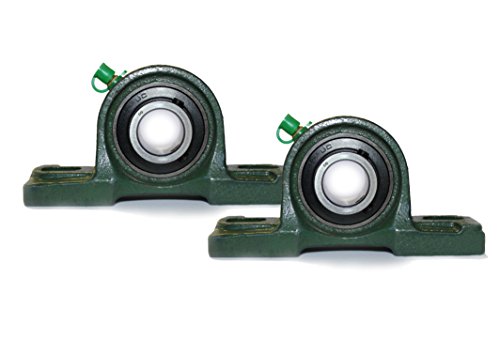 2x UCP 208 / UCP208 Stehlager 40mm Welle (2-Loch Lagerbock) mit Metallschutzlack für Innendurchmesser 40mm Bohrung / Gehäuselager / Stehlagereinheit P208