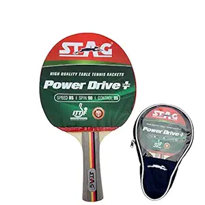 Stag Power Drive Plus Table Tennis Racquet( Multi- Colour, 174 grams, Intermediate )