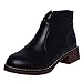 Produktbild WWricotta Damen Stiefeletten Chelsea Boots mit Blockabsatz Profilsohle Flandell Kurzschaft Stiefel Freizeitschuhe Leder Bootsschuhe Martin Stiefel Ankle Boots