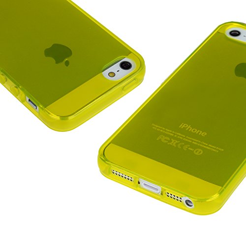 iPhone 5s Case, WisdomproÂ® 5 Pack Bundle of Clear Jelly Colorful Soft TPU GEL Protective Case Covers (Blue, Aqua Blue, Hot Pink, Yellow, Red) for Apple iPhone 5, iPhone 5s, iPhone SE