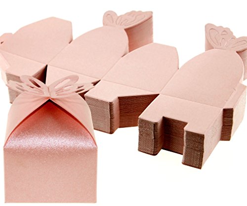 50 x Gastgeschenk Schachtel Geschenkbox Rosa Schmetterling Design - 3