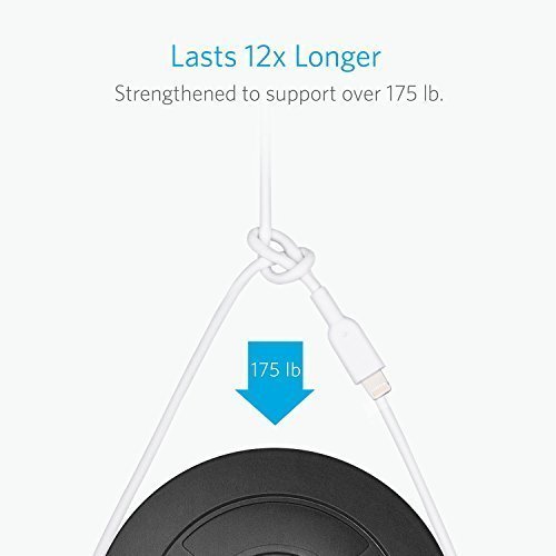 Anker PowerLine II 3m iPhone Ladekabel Lightning Kabel, MFi-Zertifiziert für iPhone 7 / 7 Plus / 6 / 6 Plus / 5S / 5 (Weiß) - 4