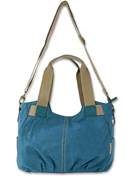 Schultertasche Henkeltasche blau Canvas Umhängetasche Damen Handtasche Jennifer Jones OTJ233B