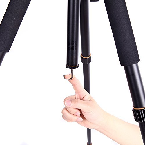 Andoer Q999 Pro Trípode Monopié Aleación de Aluminio para Cámaras Réflex Analógicas Portátil Desmontable Cabeza Esférica Mensionada Viajar