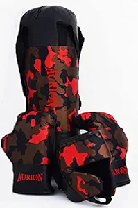 Aurion Boxing Kit for Small Kids Girls/Boys Boxing Gloves Children?s Punching Bag, Glove, Fitness Kids Helmet
