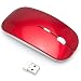 Produktbild Saxonia Funk Maus Optische Wireless Mouse flach 3 Tasten mit USB 2.4 GHz Empfänger Rot