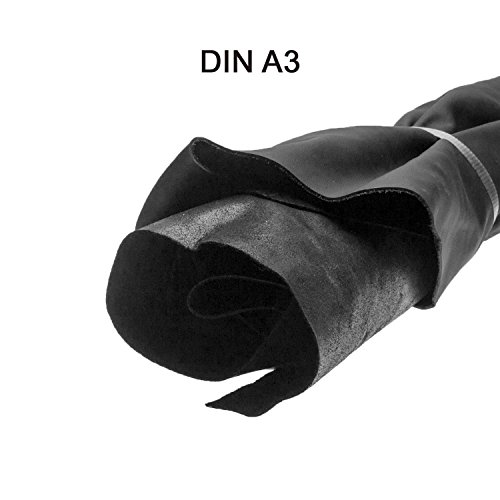Lederreste Lederstücke extragroß A3 1kg Varianten von schwarzen Farbtönen , alle Stücke mind. DIN A3 groß von Langlauf Schuhbedarf - 2