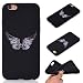 Produktbild Everainy Kompatibel für iPhone 6/iPhone 6S Hülle Silikon Bumper Gummi Neu Cover Hüllen für iPhone 6/iPhone 6S Handyhülle Stoßfest TPU Stoßstange Schwarz Schutzhülle (Flügel)
