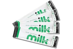 60 x Lakeland Dairies Milk In A Stick - UHT Semi Skimmed Milk Sachets - 10ml Each. Ideal for Travel, Camping, Work, Hotels, Airplanes, and Letterbox Friendly Packaging By Espresso Yourself