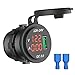 Price comparison product image CHGeek 12V/24V QC3.0 USB Car Charger Socket, 18W Quick Charge 3.0 Power Outlet with LED Voltage and Current Display IP66 Waterproof Car Charger Adapter for Car, Boats and Motorcycle