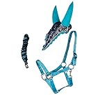 Halfter Pferde Warmblut blau horizont - Halfter Set inkl....