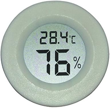 AGEG Round Digital Electronic Thermometer Hygrometer Humidiometer with LCD Display for Family Office Factory Kennel Reptile Tank (White)
