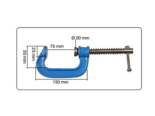 4 Stück C-Schraubzwinge 75mm leichte Bauart mit Stahl-Gewinde verchromt - 2
