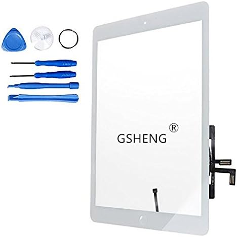 Touch Screen Glass Digitizer Assembly for iPad Air1 iPad 5th 2013 A1474 A1475 A1476 with Home Button & Camera Bracket and Adhesive Tape Preassembled (White)