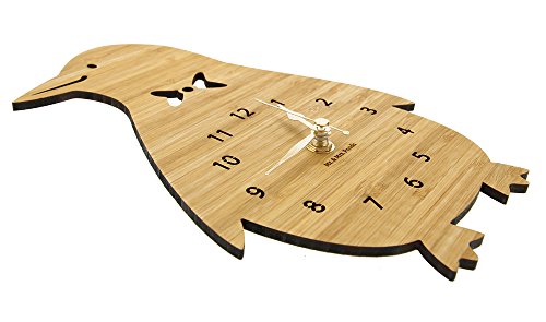 Mr. & Mrs. Panda Wanduhr Pinguin – 100% handmade aus Bambus – Pinguin, Eisscholle, Nordpol, Anzug, Fliege, Wrack, Pingu Wanduhr, Uhr, Kinderuhr, Kinderzimmer, Wanddeko, Deko Pinguin, Eisscholle, Nordpol, Anzug, Fliege, Wrack, Pingu - 3