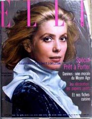 ELLE [No 1264] du 09/03/1970 - CATHERINE DENEUVE EN SAINT-LAURENT - SPECIAL PRET A PORTER - DANINOS - UNE MORALE DU MOYEN AGE - LES PAPIERS PEINTS - NOS FICHES-CUISINE.