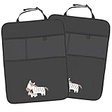 VOYOMO 2 X Auto Rückenlehnenschutz Kinder Rücksitz-Organizer Universell Rückenlehnen-Tasche für Auto (Zebra)