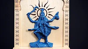 Pandit Shivkumar 124 Wooden Vastu Dosh Correction Nivaran Nashak Yantra with Mantra Remedy Product for Home Wall Hanging Kalimata Durga Devi Photo Frame Statue(30.48 cm x 15.24 cm x 3.81 cm, White)