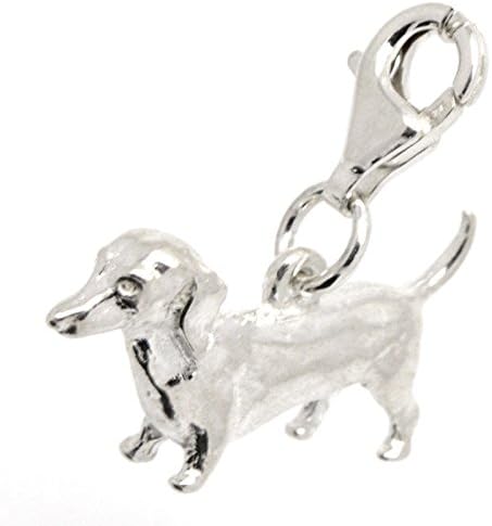 Silver Dachshund Dog Charm