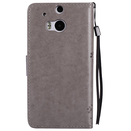 Nancen Tasche Hülle für HTC One M8 (5 Zoll) Flip Schutzhülle Zubehör Lederhülle mit Silikon Back Cover PU Leder Handytasche im Bookstyle Stand Funktion Kartenfächer Magnet Etui Schale - 2