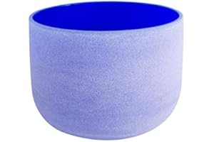 ENERGYSOUND Blue Colored Frosted G Throat Chakra 4th Octave Quartz Crystal Singing Bowl 10 inch (25 cm)