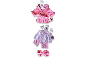 Build your Bears Wardrobe Teddy Bear Clothes fits Build a Bear Teddies Bows PJ's with Robe (pink)