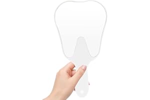 faruijie Espejo de mano dental colorido plástico lindo dientes en forma de espejo función médica oral pequeño espejo facial espejo de maquillaje ligero para niños niñas mujeres y clínica