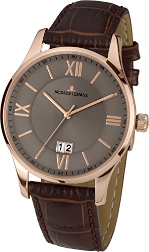 Jacques Lemans Herren-Armbanduhr London Analog Quarz Leder 1-1845F Jacques Lemans Herren-Armbanduhr London Analog Quarz Leder 1-1845F
