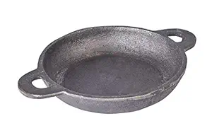 Butyfulme Wellness Handmade Cast Iron Skillet with Two Handles 8 Inch, 500 ml, Greyish Black