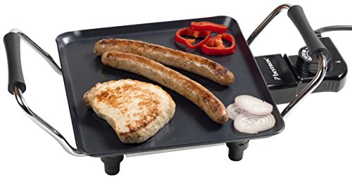 Bestron Plancha/Plaque de cuisson teppanyaki électrique antiadhésive, 1000 W, Noir