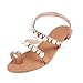Produktbild BaZhaHei Sommer Elegante Boho Vintage Damen Frauen Mode Perlen Sandalen Sommer Schuhe Party Sexy Perle Flache Unterseite Clip Toe Flip Flop Zehentrenner Schuhe Übergröße Sommerschuhe