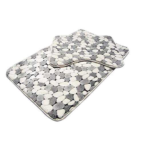 Preisvergleich Produktbild Masterein 2ST Coral Velvet-Platz U-Form-Bad-Matte Anti-Rutsch Boden Schreibtisch Teppich Wohnzimmer Schlafzimmer Decke