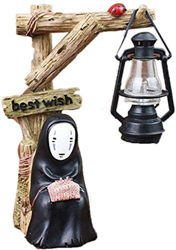 Japanese Anime Cartoon Miyazaki Hayao Spirited Away No Face LED Night Light Doll Resin Action Figure Toy Kids Doll Gift,B
