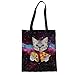 Produktbild Nopersonality Linen Tote Bag Women's Handbag Shoulder Bags Funny Cat Galaxy Staryy Pattern Heavy Duty Clothes Pouch Storage Carrier