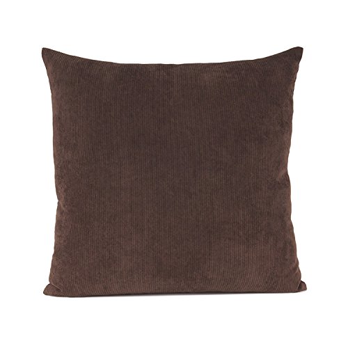 Baibu Einfach Dekorativ Sofa Kissenbezug Kissenhülle mit verdecktem Reißverschluss aus Kord in 10 modernen Farben und 6 Größen 80x80cm Braun