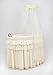 MJmark Brand New Wicker Crib Moses Basket Cot "Titania" incl. Bedding, Drape, Mattress from MJmark (Cream)