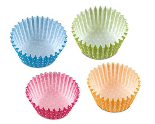 Pralinenkapseln Retro 100 Stück Ø2,6cm, pink grün gelb blau, Papierförmchen Pralinen - 2