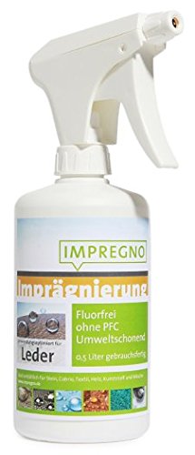 IMPREGNO® Agente de impreganción para Piel, 0,5 litros con pulverizador, Producto impermeabilizante, no Contiene flúor, Respetuoso con el Medio Ambiente