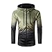 Produktbild UJUNAOR Hoodie Männer Frühling Mode Herren Freizeit Pullover Langarm Slim Fit Farbverlauf Kapuzenpullover Jacke(Grün,XX-Large)