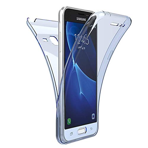Preisvergleich Produktbild Homikon 360 Grad Fullbody Siliko Hülle Durchsichtige Handyhülle Ganzkörper-Koffer Komplettschutz Schutzhülle Vorne & Hinten Rundum Case Cover Tasche Etui für Samsung Galaxy A7 2018 - Blau