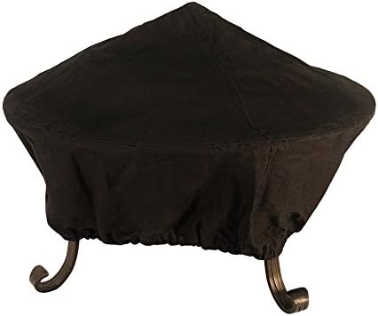 Catalina Creations All Weather Black Vinyl Fire Pit Cover with Double Stitched Elastic Band for Standard or Easy Access Spark Screens, Fits Up to 30" Firepits