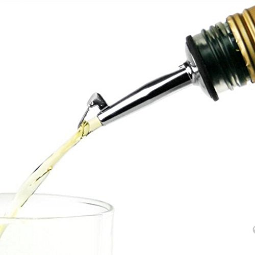 6 Stück Edelstahl Freeflow Ausgießer Spirit, Ausgießer Flasche Ausgießer, Getränke Ausgießer, Öl Ausgießer, Wein Ausgießer Auslauf mit Gummi Staubdicht Kappen, edelstahl, C - 5