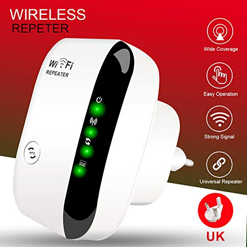 Yezala Wireless Repeater/WiFi Range Extender 300Mbps, 360 Degree Full Coverage External Antenna Signal Booster