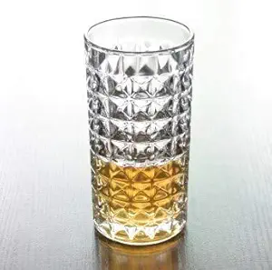Reflector Modern Fashionable Designing Crystal Cut Transparent Long Highball 300 ml Glass (Clear_10 Oz), Set of - 2