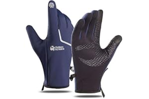 AXELENS Guanti Invernali Touchscreen Uomo Donna – Antipioggia Antivento – Guanti Termici Leggeri Interno Felpato con Grip per Bici Scooter Running - Diverse Misure