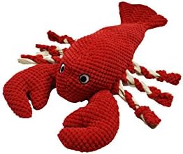 Patchwork Pet Petlou Nautical 15-Inch Lobster Chew Toy with Rope Legs, Colossal, Red, for Dogs (1 Pack)